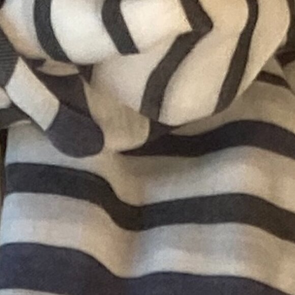 Blue & White stripe semi sheer 32x81 scarf or wrap nautical beachy resort denim - Picture 5 of 6